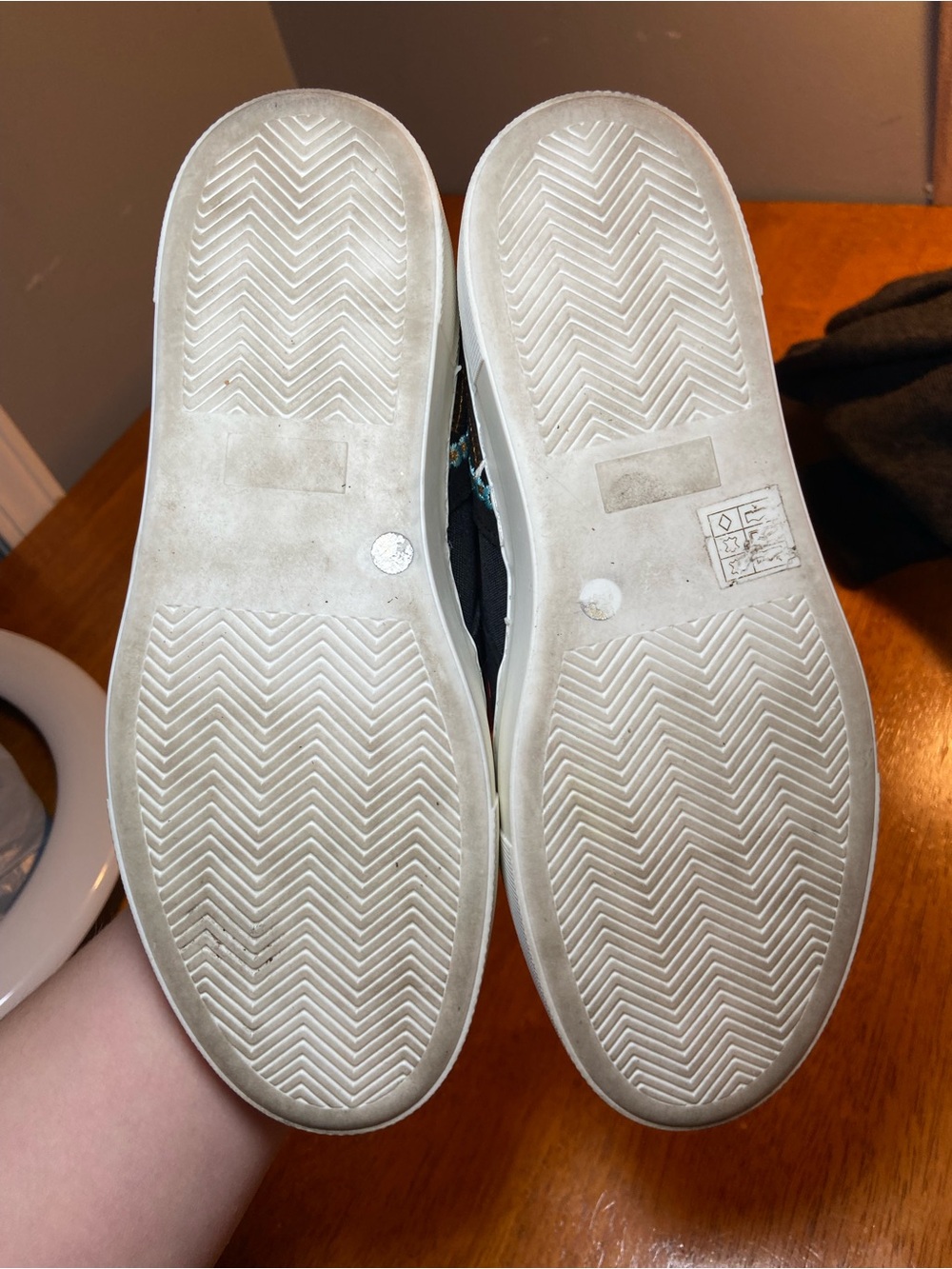 Johnny Was Black Slip-On Sneakers with Turquoise Butterfly Embroidery - Picture 9 of 12